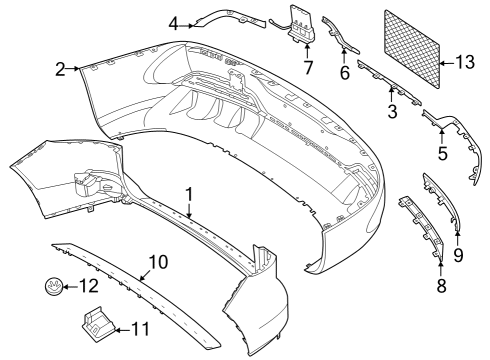 2022 Mercedes-Benz EQB 300 Bumper & Components - Rear Diagram 1