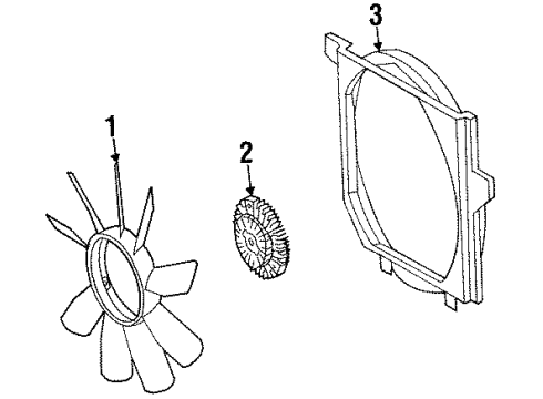 1991 Mercedes-Benz 300D Cooling System, Radiator, Water Pump, Cooling Fan Diagram 1