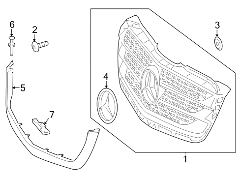 2017 Mercedes-Benz Sprinter 2500 Grille & Components Diagram 1