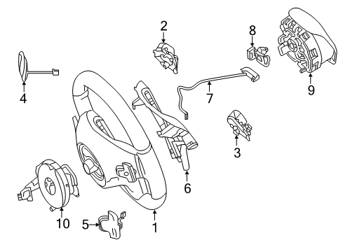 Steering Wheel Diagram for 218-460-63-18-9E38