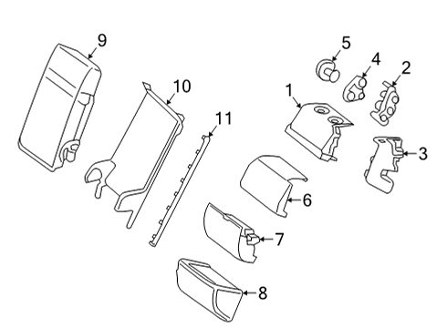 2021 Mercedes-Benz E450 Rear Seat Components Diagram 1