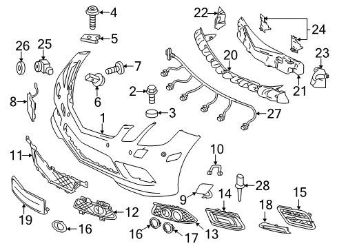 2011 Mercedes-Benz E550 Front Bumper Diagram 3