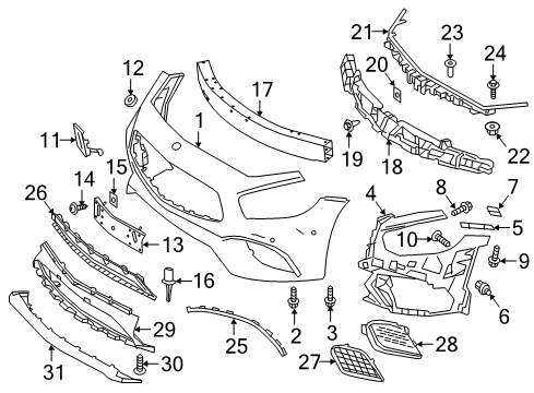 2018 Mercedes-Benz SL550 Front Bumper Diagram