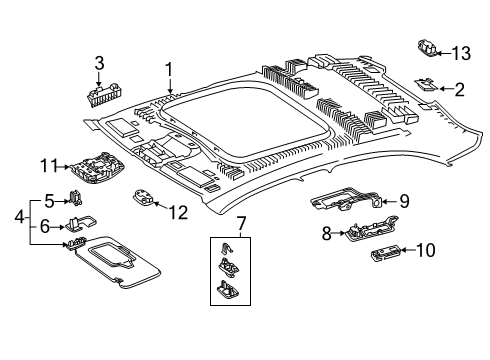 Map Lamp Assembly Diagram for 000-900-23-24-7H52