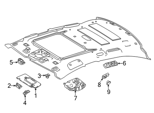 2020 Mercedes-Benz AMG GT 53 Interior Trim - Roof Diagram 4