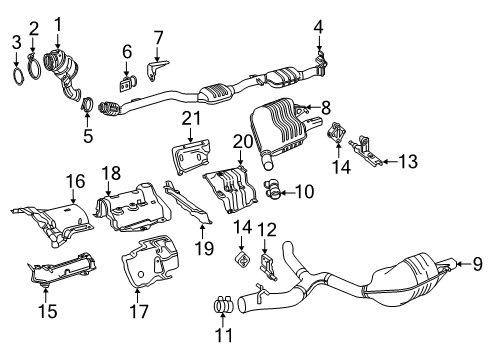 2019 Mercedes-Benz E300 Exhaust Components Diagram