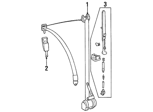 1998 Mercedes-Benz S420 Seat Belt Diagram 1