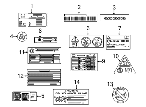 2020 Mercedes-Benz AMG GT Information Labels Diagram