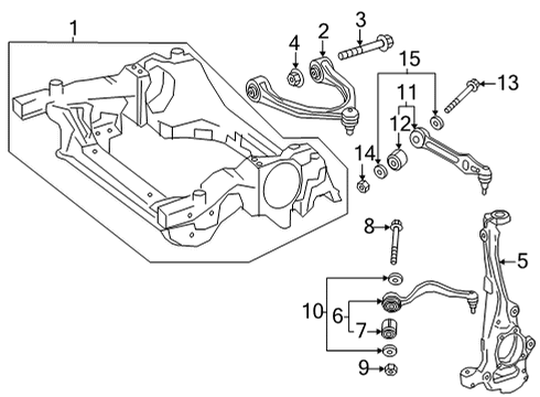 2020 Mercedes-Benz GLC300 Front Suspension Components, Lower Control Arm, Upper Control Arm, Ride Control, Stabilizer Bar