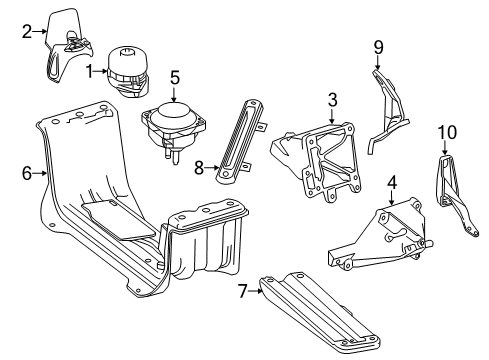 2012 Mercedes-Benz ML550 Engine & Trans Mounting Diagram