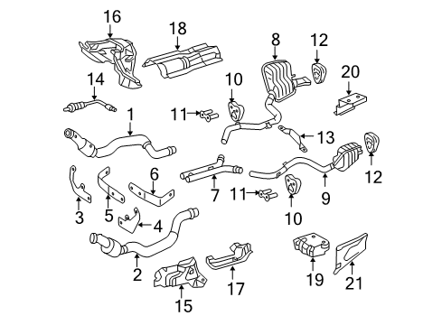 Catalytic Converter Diagram for 230-490-35-19-80