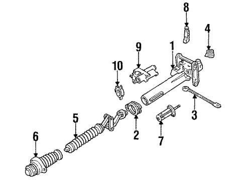 1992 Mercedes-Benz 400SE Lower Steering Column Diagram