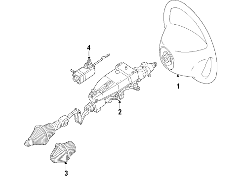 2015 Mercedes-Benz CLS63 AMG S Steering Column & Wheel, Steering Gear & Linkage Diagram 1