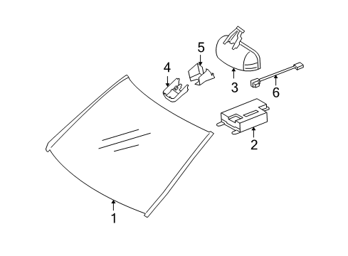 2009 Mercedes-Benz GL450 Windshield Glass Diagram