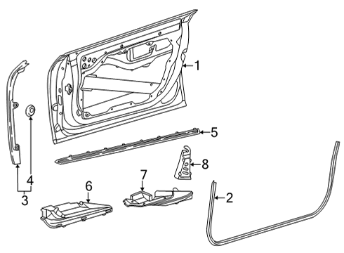 2022 Mercedes-Benz EQS 450+ Door & Components Diagram 1