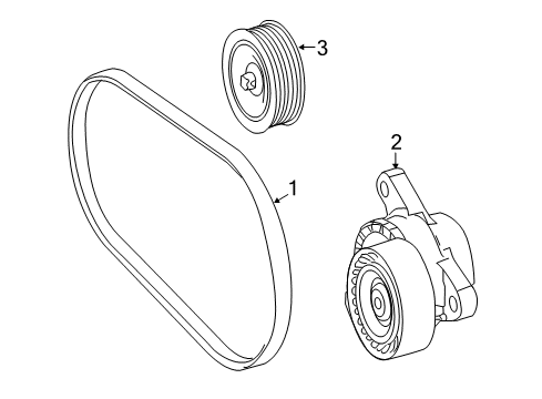 2014 Mercedes-Benz C350 Belts & Pulleys, Cooling Diagram 1