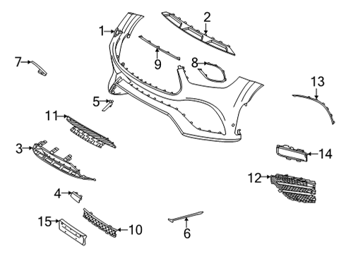 Bumper Cover Diagram for 167-885-97-03-9999