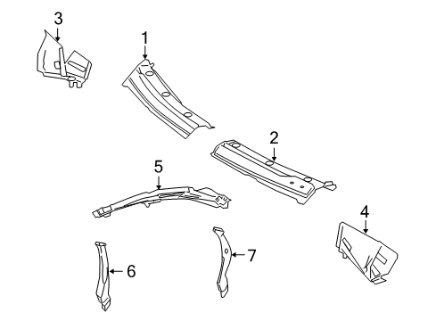 2011 Mercedes-Benz ML450 Cowl Diagram