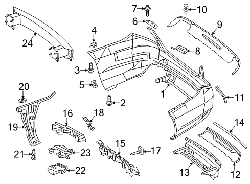 Bumper Cover Diagram for 222-885-16-25-80