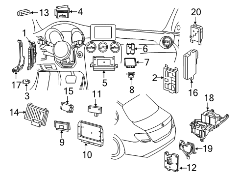 2020 Mercedes-Benz E53 AMG Electrical Components Diagram 1