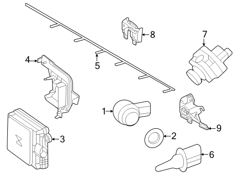 2023 Mercedes-Benz EQB 350 Electrical Components - Front Bumper Diagram 2