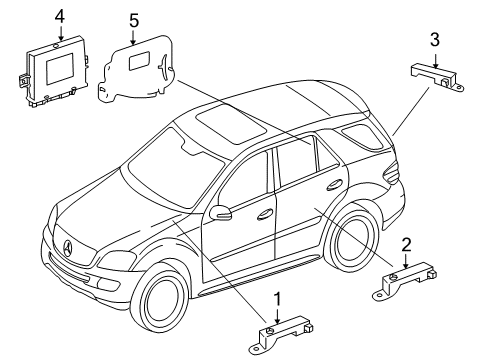 Control Module Bracket Diagram for 164-545-60-40