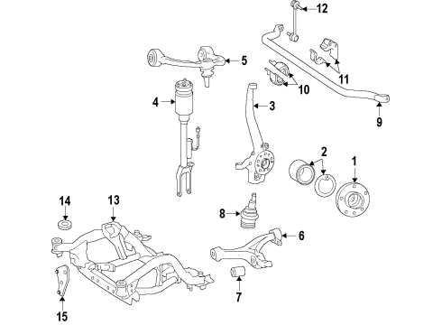 2008 Mercedes-Benz GL450 Front Suspension Components, Lower Control Arm, Upper Control Arm, Stabilizer Bar