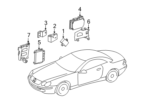 Control Module Bracket Diagram for 230-545-00-40