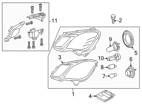 2012 Mercedes-Benz E63 AMG Headlamps, Headlamp Washers/Wipers Diagram