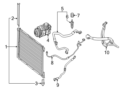 2016 Mercedes-Benz S600 A/C Condenser, Compressor & Lines