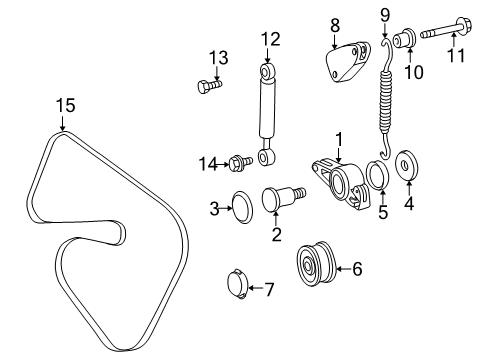 1997 Mercedes-Benz E300 Belts & Pulleys, Cooling Diagram