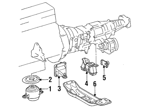 1992 Mercedes-Benz 300TE Engine & Trans Mounting Diagram 1