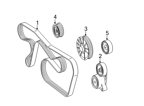 2012 Mercedes-Benz CL550 Belts & Pulleys, Cooling Diagram