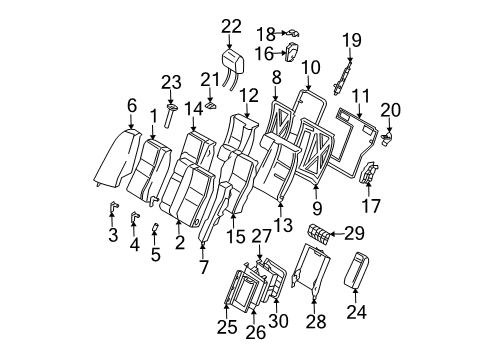 2005 Mercedes-Benz C240 Rear Seat Components