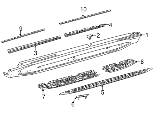 Running Board Diagram for 167-698-16-01