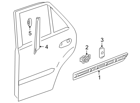 2011 Mercedes-Benz ML63 AMG Exterior Trim - Rear Door Diagram