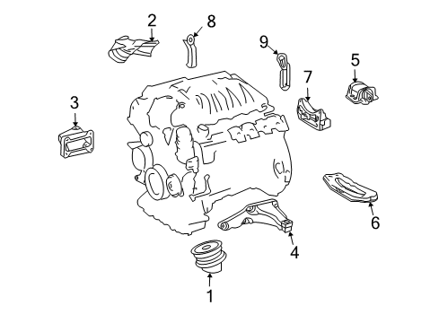 2005 Mercedes-Benz CLK320 Engine & Trans Mounting Diagram