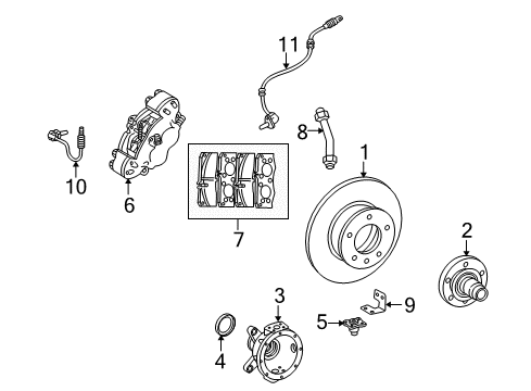 Front Speed Sensor Diagram for 463-540-03-17-64