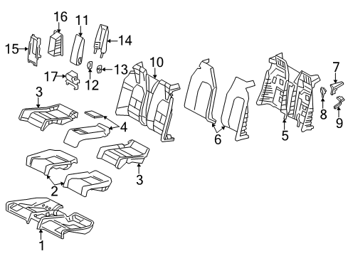 2016 Mercedes-Benz E550 Rear Seat Components Diagram 1