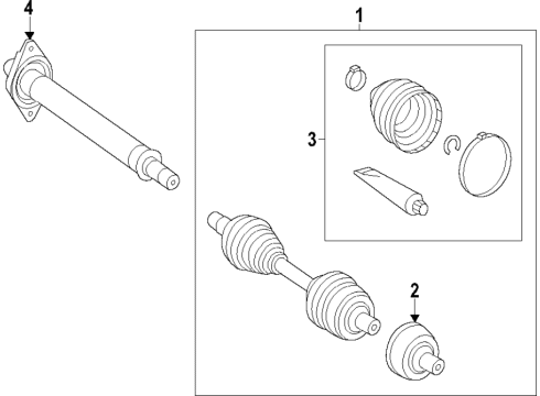 2019 Mercedes-Benz GLA250 Front Axle Shafts & Joints, Drive Axles