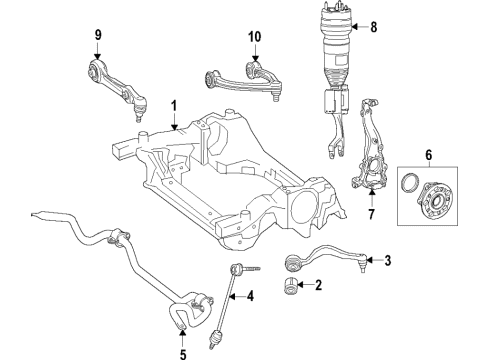 2022 Mercedes-Benz S500 Front Suspension, Control Arm, Ride Control, Stabilizer Bar Diagram 1