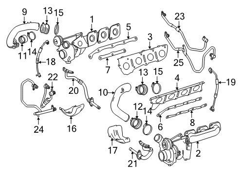 2014 Mercedes-Benz CLS63 AMG Exhaust Manifold Diagram