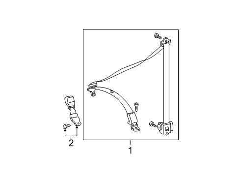 2004 Mercedes-Benz ML350 Rear Seat Belts Diagram 1