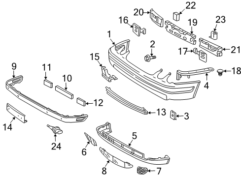 Bumper Cover Diagram for 208-880-01-40