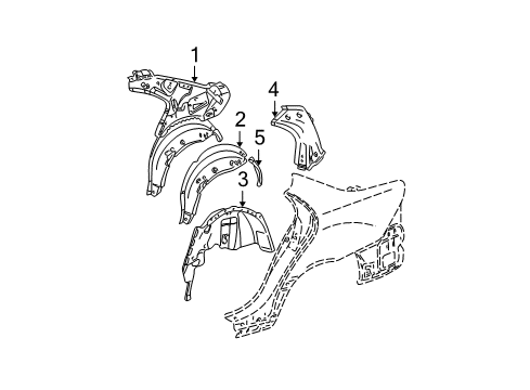 2007 Mercedes-Benz C280 Inner Structure - Quarter Panel Diagram