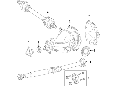 2021 Mercedes-Benz S580 Vehicle Drive System, Axles, Shafts, Joints, Diffs, & Props Diagram