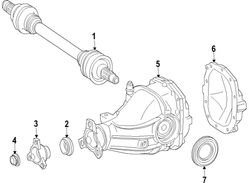 2018 Mercedes-Benz GLE63 AMG S Rear Axle Shafts & Differential Diagram