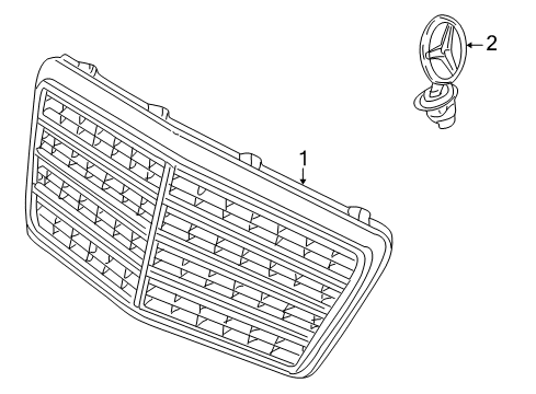 2002 Mercedes-Benz E320 Grille & Components Diagram