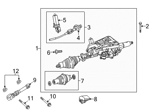 2014 Mercedes-Benz E550 Steering Column & Wheel, Steering Gear & Linkage Diagram 3