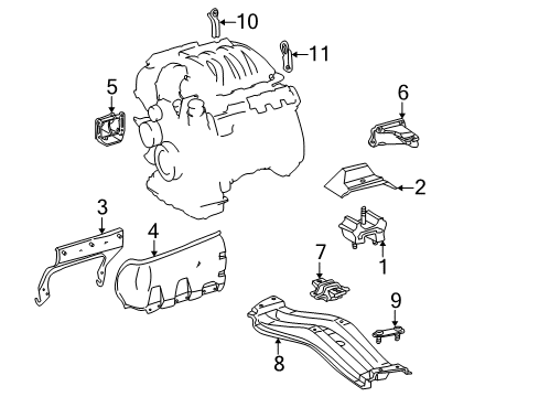 2005 Mercedes-Benz ML350 Engine & Trans Mounting Diagram